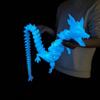 48.82inch Super Large 3D Printed Crystal Dragon Fidget Toys,Glow In The Dark Cool XXL Animal Stuff Extra Long and Big Size Action Figures,Home Office Decor,Giant Skeleton Dragons Egg Huge Gifts(Blue) view 2