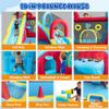 17.4 x 13FT Inflatable Bounce House with Double Water Slides, 10 in 1 Water Park with 750W Blower, Splash Pool, Climbing Wall, Jumping, Water Cannon, Deep Pool for Kids Indoor Outdoor Backyard, Blue view 2