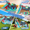 17.4 x 13FT Inflatable Bounce House with Double Water Slides, 10 in 1 Water Park with 750W Blower, Splash Pool, Climbing Wall, Jumping, Water Cannon, Deep Pool for Kids Indoor Outdoor Backyard, Blue view 4