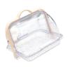 ERINGOGO Bottle Storage Organizer Box with Lid, Nursing Bottle and Cutlery Draining Rack for Kitchen Countertop, Beige Handle, Dinnerware Storage Drying Container view 1