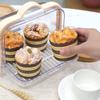 ERINGOGO Bottle Storage Organizer Box with Lid, Nursing Bottle and Cutlery Draining Rack for Kitchen Countertop, Beige Handle, Dinnerware Storage Drying Container view 4