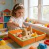 Kids Sand Table - Folding Sensory Play | Waterproof Non-Woven Fabric Sand Table for Boys and Girls, for Indoor Activities, Beach, Backyard, Kindergarten, School, Or Home Playtime, Fun and Educational view 2