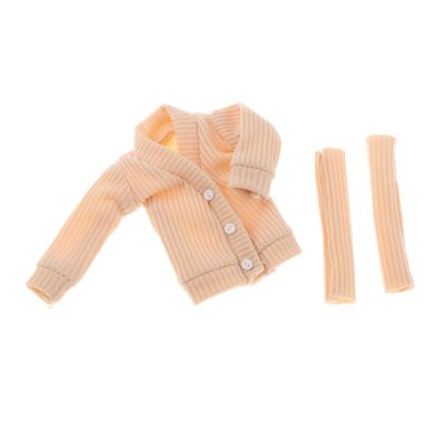1/12 Scale Mini Pullover Cardigan for 6 Inch Figure Accessories, Beige