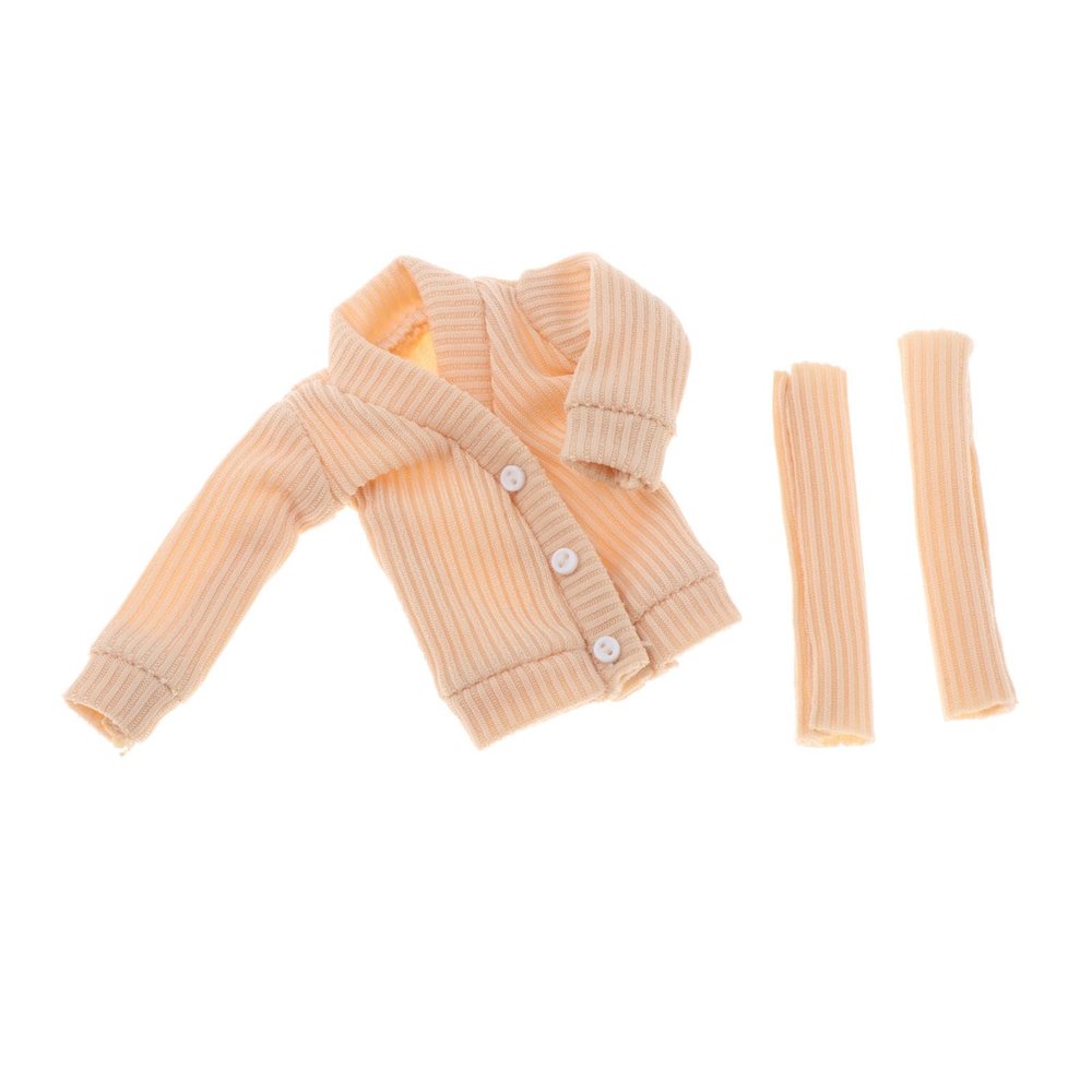 1/12 Scale Mini Pullover Cardigan for 6 Inch Figure Accessories, Beige