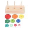 Asixxsix Tower of Puzzle, 10 Levels Wooden Stacking Rings Game, Sustainable Pine Wood Puzzle Tower with 10 Rings 3 Sticks for Children Early Education Family Entertainment view 1