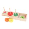 Asixxsix Tower of Puzzle, 10 Levels Wooden Stacking Rings Game, Sustainable Pine Wood Puzzle Tower with 10 Rings 3 Sticks for Children Early Education Family Entertainment view 2