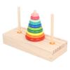 Asixxsix Tower of Puzzle, 10 Levels Wooden Stacking Rings Game, Sustainable Pine Wood Puzzle Tower with 10 Rings 3 Sticks for Children Early Education Family Entertainment view 4