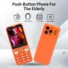 YUEHISY Unlocked 2G Mobile Phone for Seniors, Large Tactile Buttons & 2.8 Inch Clear Screen, 3 SIM Card Slots Rugged Feature Phone (Orange) view 2
