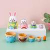 Joygoodta Russian Matryoshka Dolls, 5Pcs/Set Cute Wooden Rabbit Bunny Nesting Dolls Set, Easter Rabbit Carrot Toy view 2