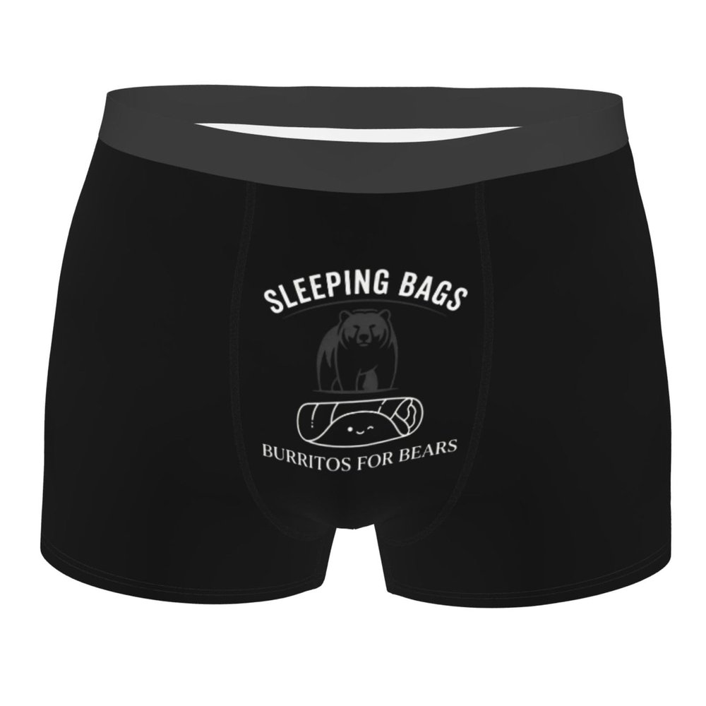 DEFUSELI Sleeping Bags are Burritos for BearsMen's Breathable Underwear With Space Capsule Design Comfortable Supportive Black