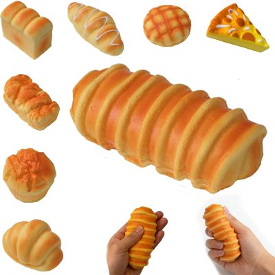 2026 New Slow Rising Squishy Bread Squeeze Toy Fidget Sensory Toy Soft & Stretchy Fidget Toys for Anxiety Relief Party Favors(Caterpillar Bread)