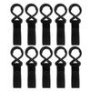 Abaodam 12pcs Universal Stroller Hooks for Diaper Bags and Shopping, Multi-Functional Nylon Hanging Clips for Strollers and Walkers, Black Organizer Accessories for Travel view 1