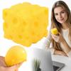 2 Pack Slow Rising Cheese Squishy Foam Cubes for Adults, Soft Rebound Desk Squeeze Accessory, Yellow Relaxation Foam Blocks for Office and Home Use view 2