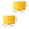 2 Pack Slow Rising Cheese Squishy Foam Cubes for Adults, Soft Rebound Desk Squeeze Accessory, Yellow Relaxation Foam Blocks for Office and Home Use view 3