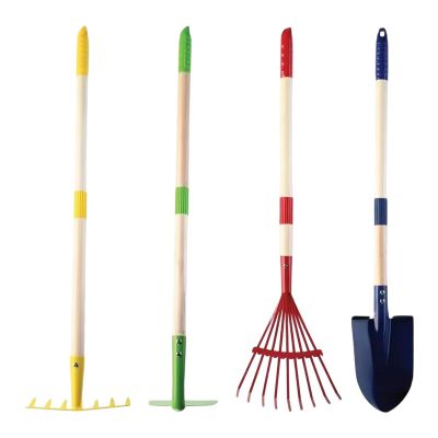 MYCENSE 4 Pieces Tool Set Hand Tools Outdoor Convenient Gardening Toys Rake Hoe Set for Kids Children