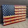American Flag Challenge Coin Display Case 37x19 Inch Wall Mounted, Holds 80100 Coins, 1/4 Thick Slots for Large Coins, Handmade in USA, Military Coin Holder for Wall (Original 50 Stars) view 2