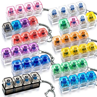 12PCS Keyboard Fidget Toy, Keyboard Clicker Fidget Toy, Clicky Keychain Stress Relief Sensory Toys Goodies Bag Stuffers for Kids & Adults, Party Favors Birthday Gifts Classroom Prizes.