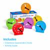 hand2mind Rainbow Geared Mini Learning Clock Set of 6, Analog Teaching Clocks for Kids, Movable Hands, Telling Time Math Manipulatives, Classroom School Homeschool Teaching Toy, Color Coded Gears view 2