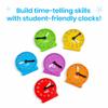 hand2mind Rainbow Geared Mini Learning Clock Set of 6, Analog Teaching Clocks for Kids, Movable Hands, Telling Time Math Manipulatives, Classroom School Homeschool Teaching Toy, Color Coded Gears view 3