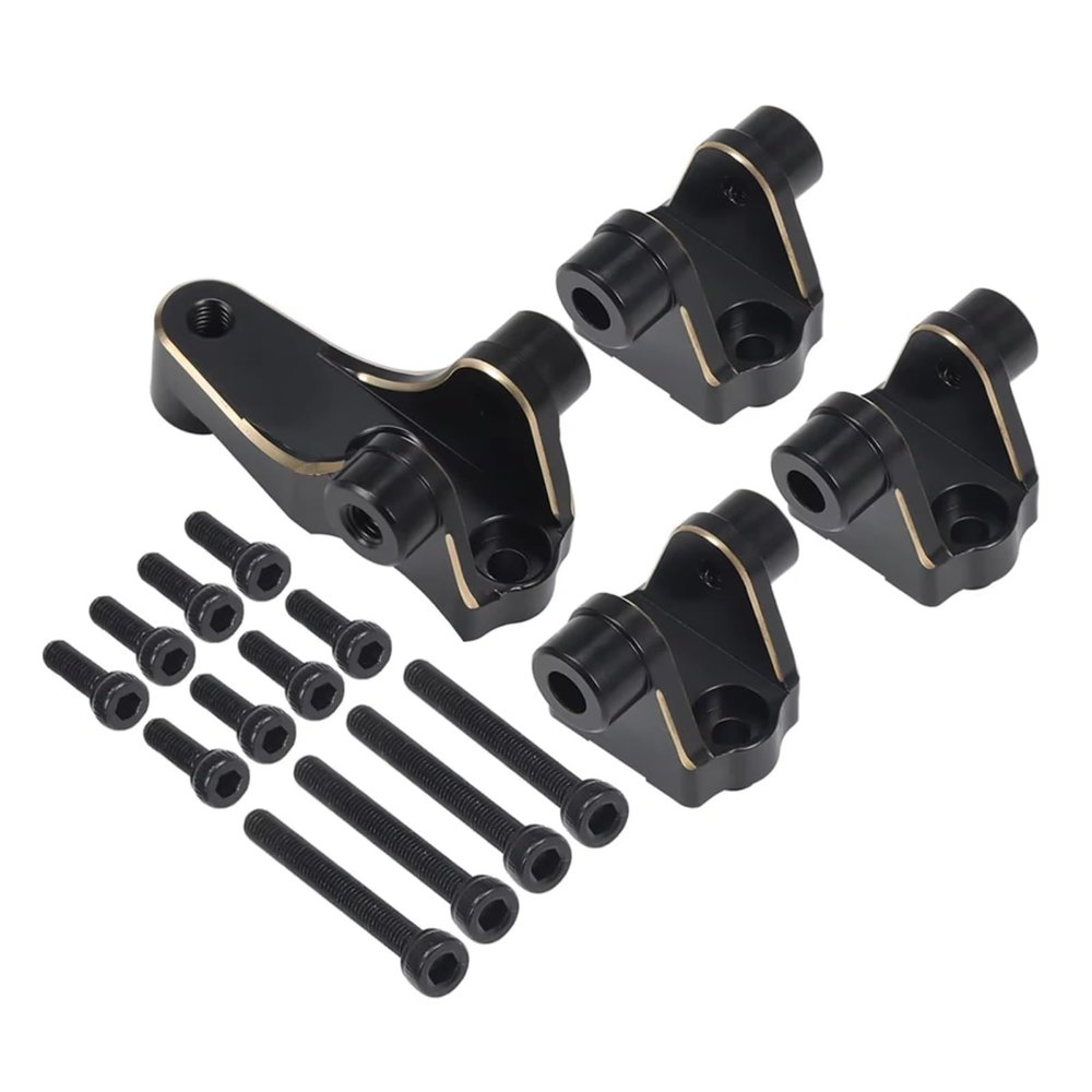 For TRX4 For Defender For Bronco K5 8227 Panhard 1/10 Suspension Link Mounts Axle Mounting Set Black Brass RC Crawler Upgrade Parts Rc Models Accessories