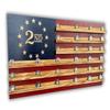 American Flag Challenge Coin Display Case 37x19 Inch Wall Mounted, Holds 80100 Coins, 1/4 Thick Slots for Large Coins, Handmade in USA, Military Coin Holder for Wall (2nd Amendment) view 1
