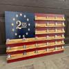 American Flag Challenge Coin Display Case 37x19 Inch Wall Mounted, Holds 80100 Coins, 1/4 Thick Slots for Large Coins, Handmade in USA, Military Coin Holder for Wall (2nd Amendment) view 2