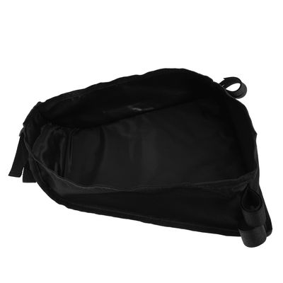 LIOOBO Stroller Bottom Basket Organizer Stroller Storage Bag Thickened Black Oxford Fabric with Buckle for Diapers and Groceries