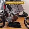 LIOOBO Stroller Bottom Basket Organizer Stroller Storage Bag Thickened Black Oxford Fabric with Buckle for Diapers and Groceries view 3