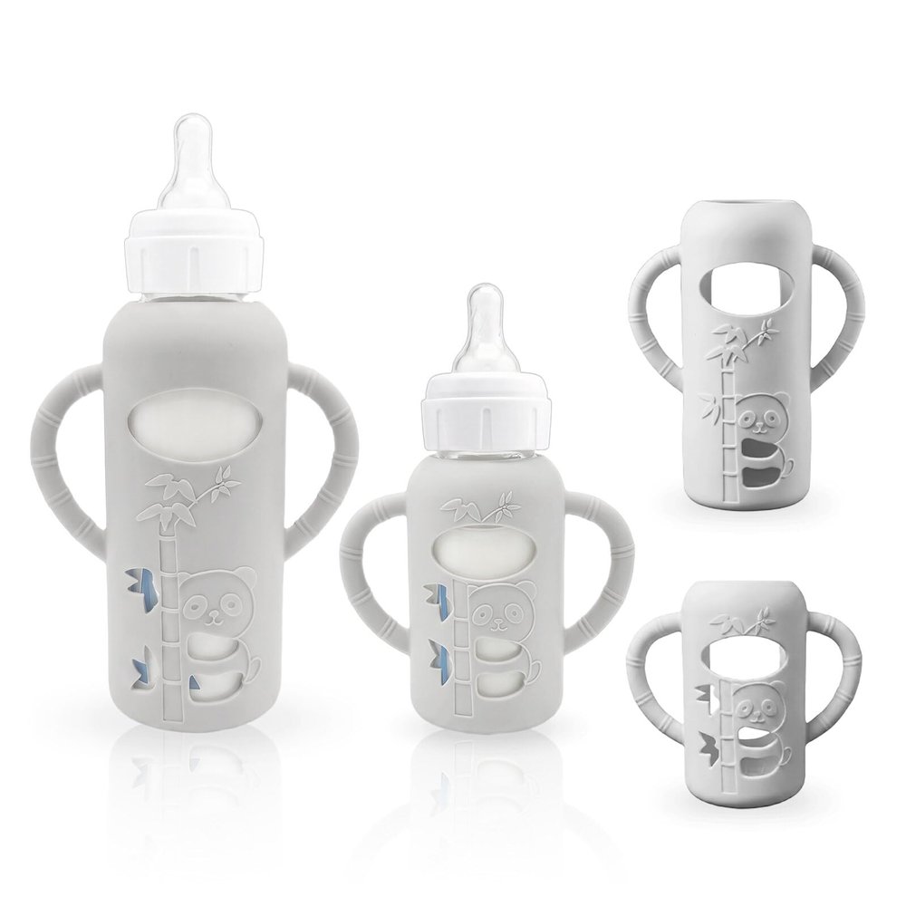 2-Pack Silicone Sleeves for Dr. Brown's Glass Baby Bottles 4 & 8 oz