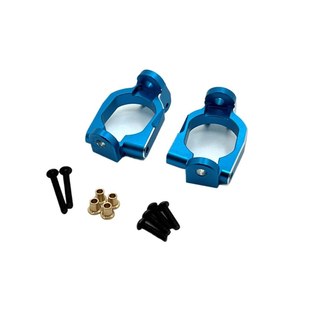 2pcs Metal Upgrade Modified Rear Wheel Cup with Installation Screws Compatible with 1/10 10208 Remote Control Car(Blue)