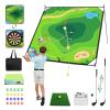 Golf Chipping Game Mat, 6x6FT Double Sided Golf Hitting Mat Set Outdoor Indoor Adjustable Golf Games Mat, Score Sticky Playing Golf Balls for Home Backyard Garage Game, Gift for Young Adults view 1