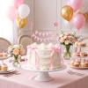 11 Pcs Pink Bow Ribbon Happy Birthday Cake Toppers, Bow Cake Topper with Wood Pole, Bows Ribbon Pennant Flags Cakes Bunting Topper for Birthday Bridal Party Decoration view 3