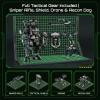 APENGBAOL SWAT Mech Building Set, 1288PCS Robot Mech Model Kit with Drone & Mechanical Dog, 11.8in Tall Posable Action Figure, Sci-Fi Military Mech Toy for Adults, Collectible Mecha Building Bricks view 3