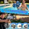 2Pack Electric Water Gun for Adults Kids, Automatic Squirt Gun Large Powerful Long Range Led Rechargeable USB, IPX6 360cc Backyard Games Summer Outdoor Pool Toys for Boys Girls 8+, Black and Blue view 2