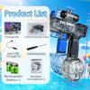 2Pack Electric Water Gun for Adults Kids, Automatic Squirt Gun Large Powerful Long Range Led Rechargeable USB, IPX6 360cc Backyard Games Summer Outdoor Pool Toys for Boys Girls 8+, Black and Blue view 4