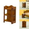1: 12 Wood Nightstand Simulation Living Room Bedside Table Bedside Table Furniture Ornaments Christmas Tree Miniature Sofa view 2