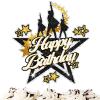 Broadway Musical Cake Topper, Theater Star Birthday Cake Decoration, Glitter Party Supplies for Musical Theme Celebrations, Kids and Adults view 1