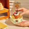 Cute cartoon ceramic tableware household parent-child instant noodle bowl-orange girl-sister view 2