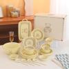 Cartoon bear household creative tableware simple personality ceramics -7.5 inch striped ear bowl view 3
