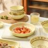 Cartoon bear household creative tableware simple personality ceramics -7.5 inch striped ear bowl view 4