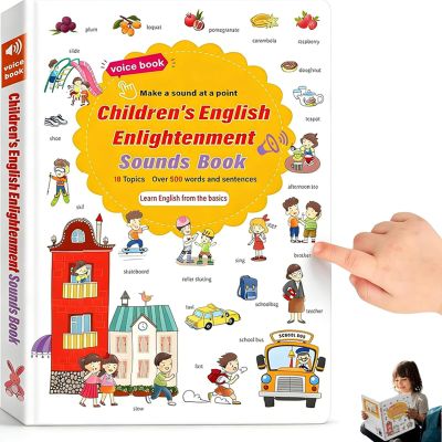 500-Word Audio Learning Book,2026 New English Words Sound Book for Kids,Tap to Learn 18 Daily Topics Vocabulary,500+ Words Talking Interactive Audio Books for Early Learning English