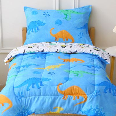 Viviland Toddler Comforter Sets, 4 Pieces Bedding Sets, Dinosaur Pattern