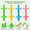 4 Pack Teething Toys for Babies 0-3 3-6 Months Anti-Choking Design,Teething Relief for Infant Straws Sticks 6-24 Months, Baby Toddlers Silicone teether Tubes view 3