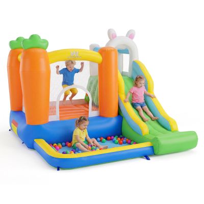 BOUNTECH Inflatable Bounce House with Ball Pit, Rabbit Indoor Bouncy House for Kids 3-12 w/Large Jumping Area, Basketball Hoop, Bounce House with Slide for Outdoor Toddler Backyard Party Gifts