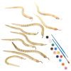 YHomU 10 Pcs Wiggly Jointed Snakes, 11.8 in / 30 cm, for DIY Painting and Drawing, Party Favors, Wooden Snakes view 1