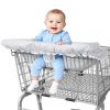 2-in-1 Baby Shopping Cart Cover, Soft Cotton Padded High Chair Liner with Safety Straps view 4