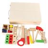 lstyty Montessori Wooden Repairing Portable Toolboxes Simulation of Disassembling and Assembling Wooden Boxes Screw and Nut view 2