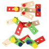 lstyty Montessori Wooden Repairing Portable Toolboxes Simulation of Disassembling and Assembling Wooden Boxes Screw and Nut view 4