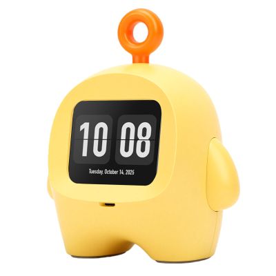 MAVIS LAVEN AI Voice Robot, Interactive Smart Companion for Kids with 37 Languages, HD Rounded Screen, Alarm Clock, Storytelling, Brain Teasers, Wearable Pendant Toy (Yellow)