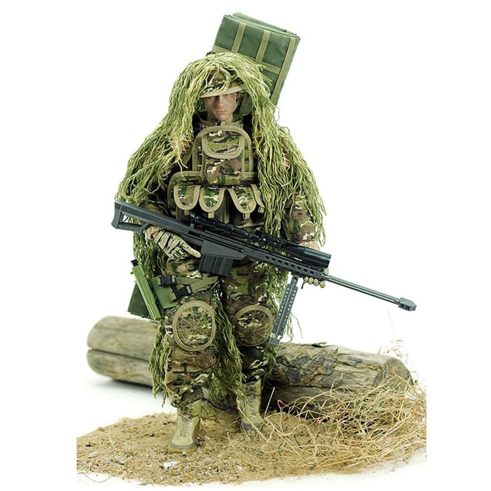 12 Inch Action Figures Military Set, 1/6 Scale Sniper Soldier Model with Weapons and Accessories for Collectors and Gifts (All-Terrain Camouflage)